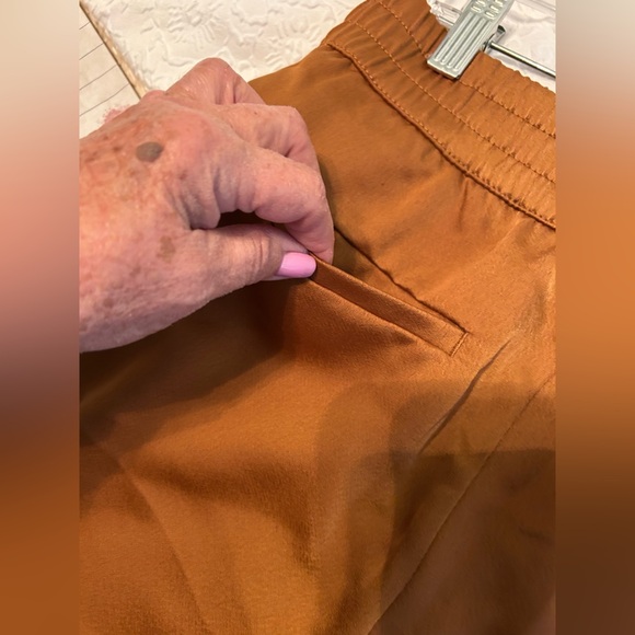 NWT $89 Banana Republic Golden Brown Satin Cargo Jogger Pants - Picture 5 of 7